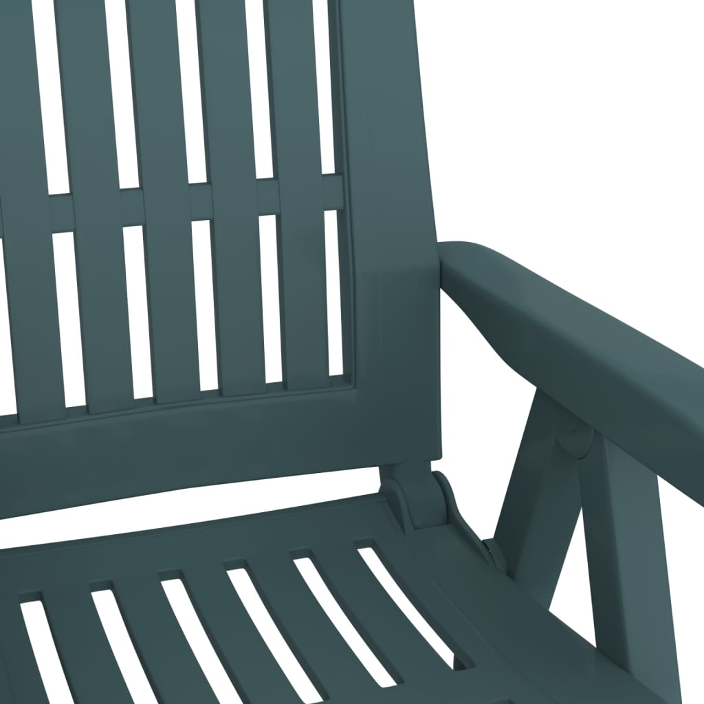 vidaXL Градински накланящи се столове, 2 бр, зелени, PP