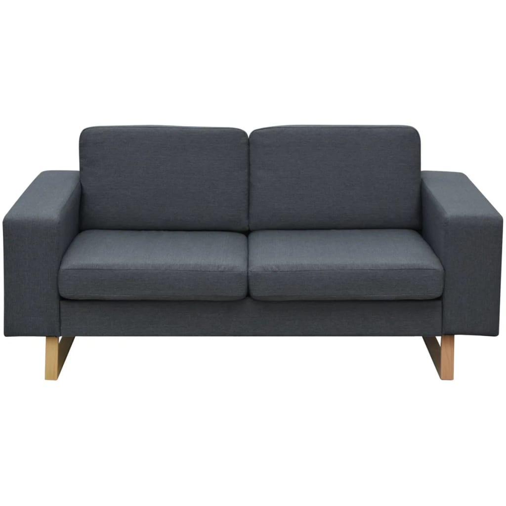 vidaXL Комплект от двуместен и 3-местен дивани, тъмно сив цвят