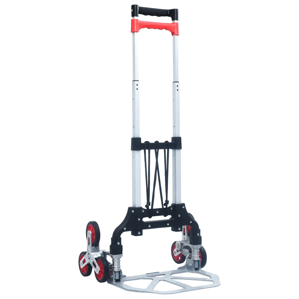 vidaXL Сгъваема транспортна количка за стълби 70 кг алуминий сребриста