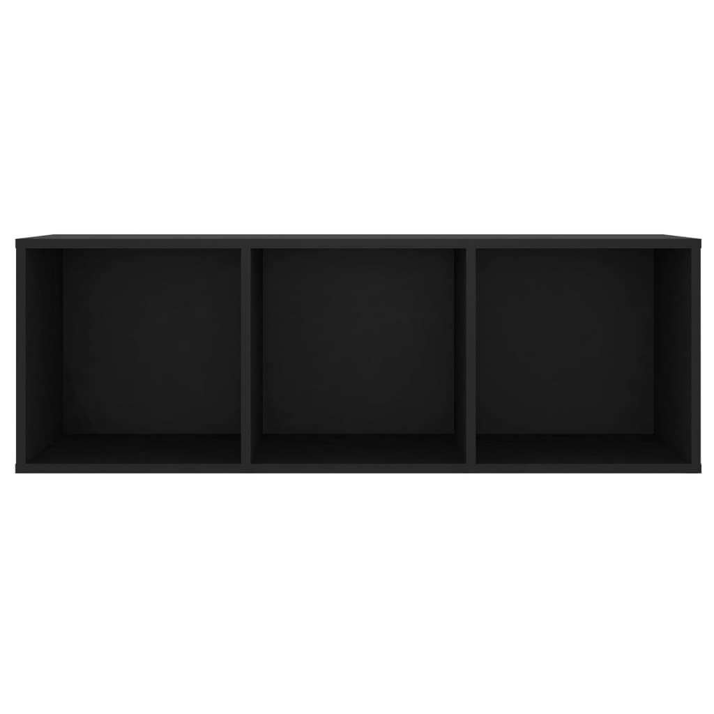 vidaXL ТВ шкаф, черен, 107x35x37 см, ПДЧ