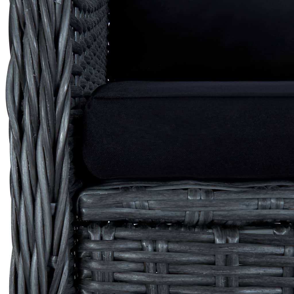 vidaXL Градински комплект с възглавници, 9 части, полиратан, тъмносив