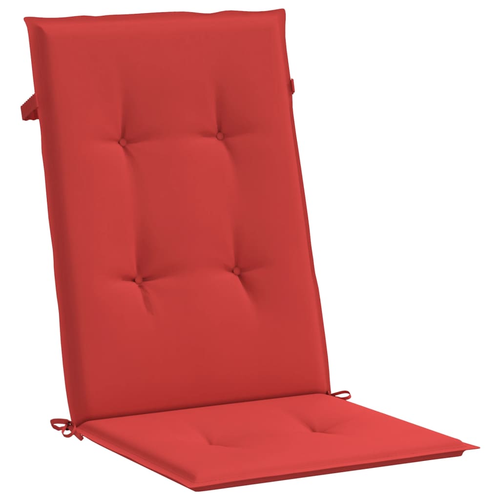 vidaXL Възглавници за стол с облегалка 2 бр червени 120x50x3 см плат