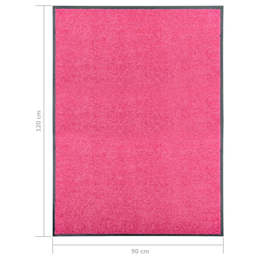vidaXL Перима изтривалка, розова, 90x120 см