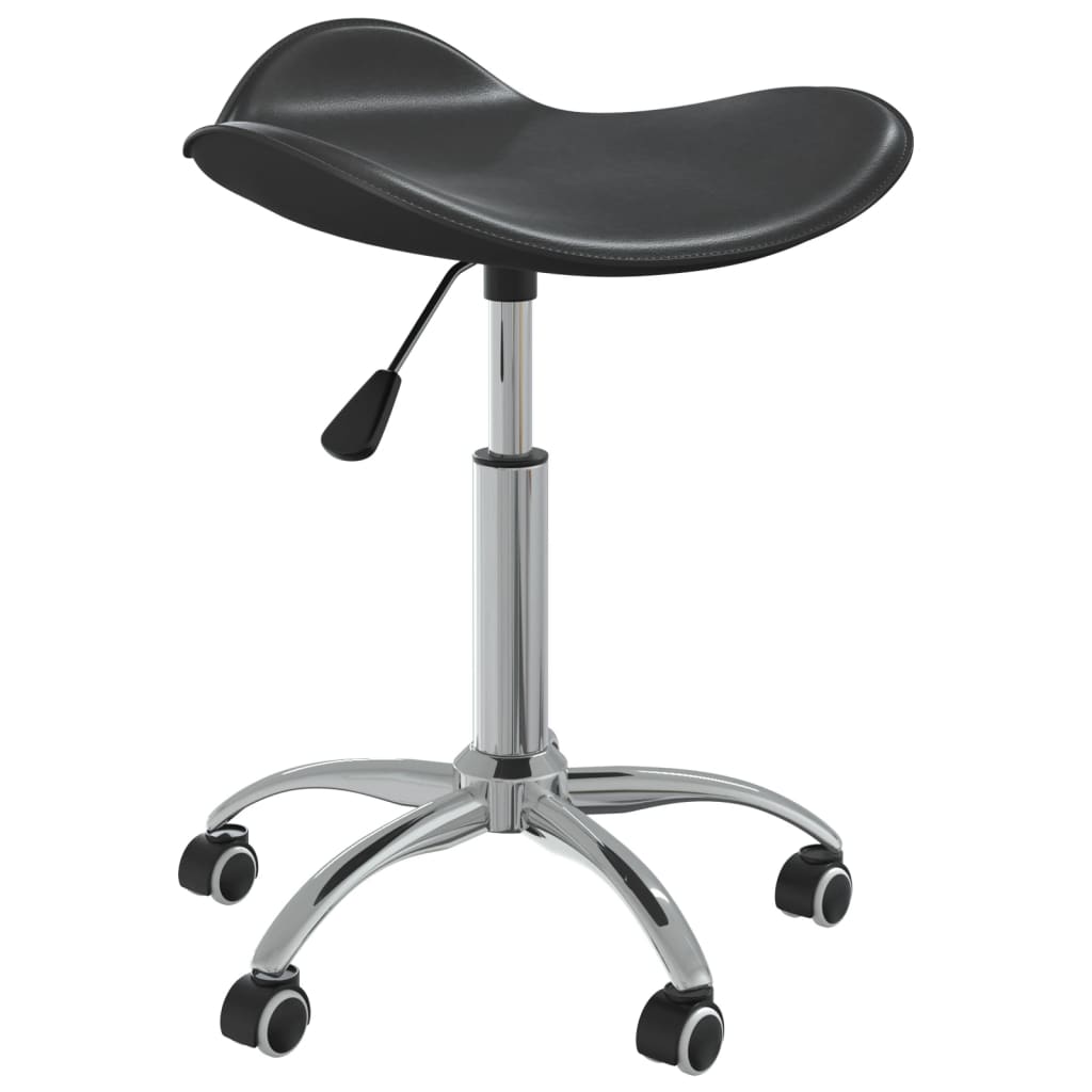 vidaXL Въртящи се трапезни столове, 4 бр, черни, изкуствена кожа