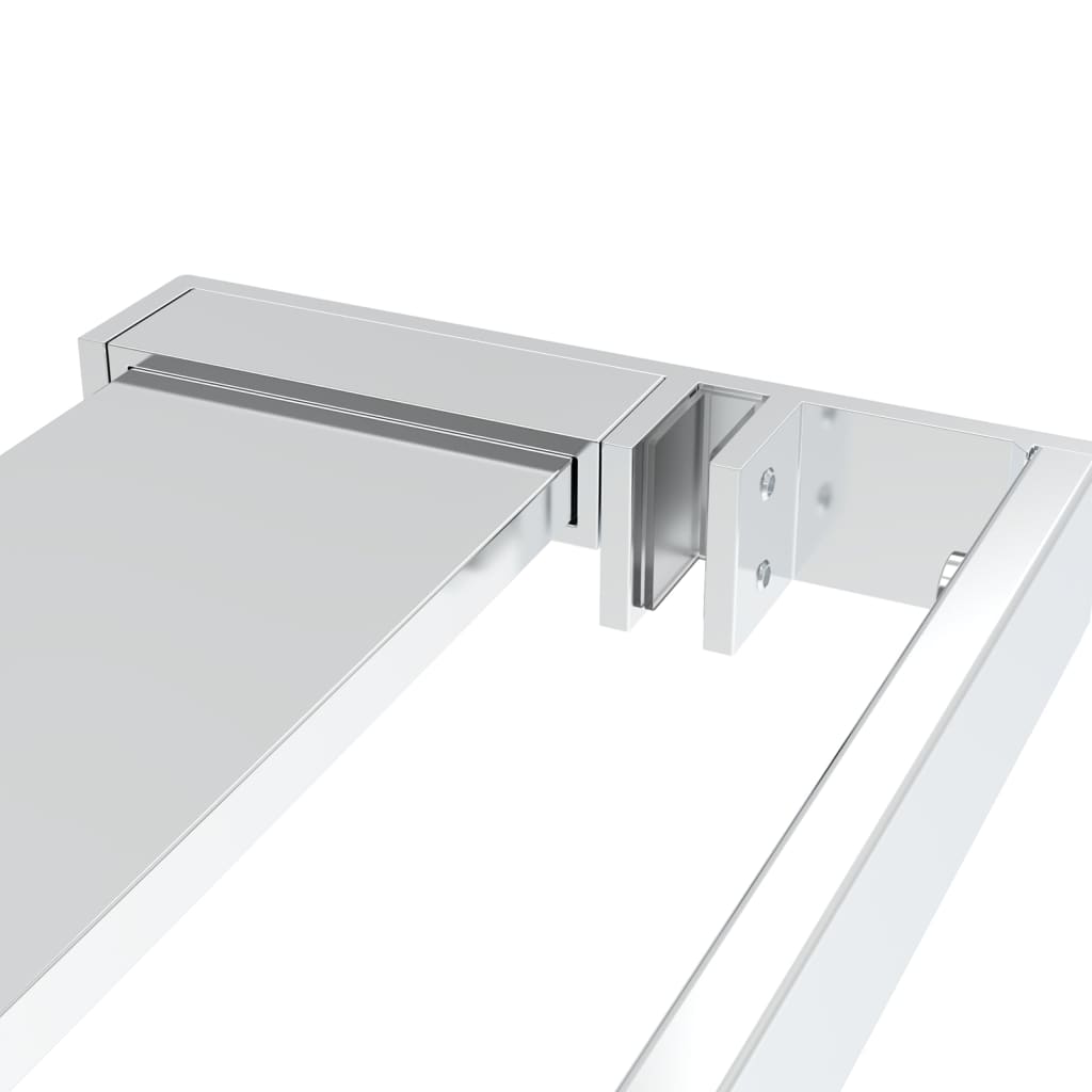 vidaXL Стена за душ кабина с рафт хром 80x195 см ESG стъкло/алуминий