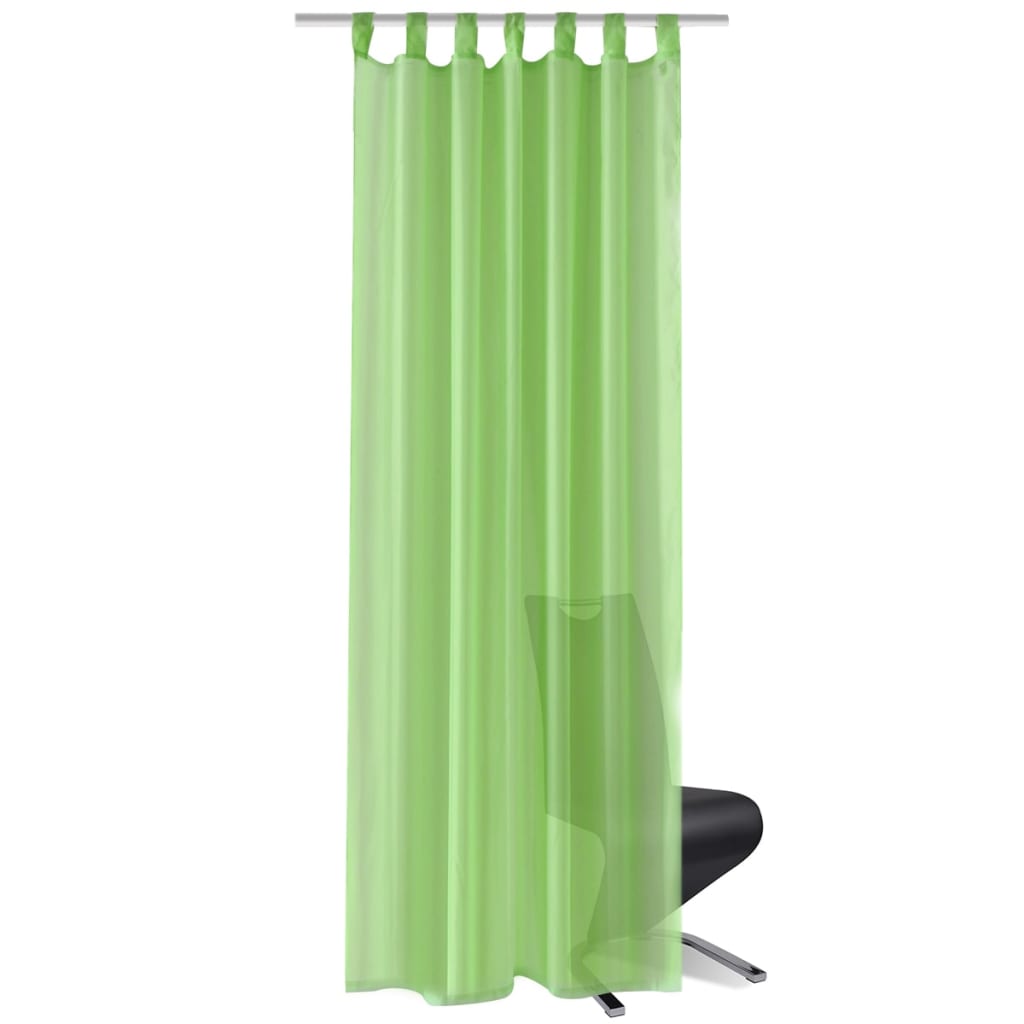 Зелени прозрачни завеси 140 х 245 см – 2 броя