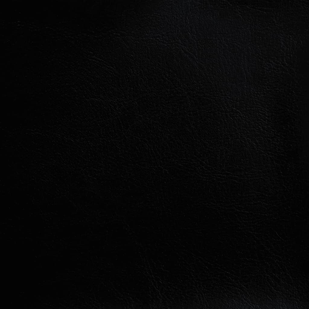 vidaXL Объл фотьойл с табуретка за крака, черен, изкуствена кожа