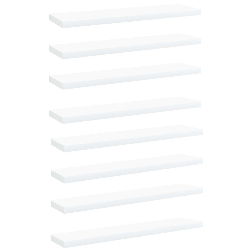 vidaXL Рафтове за етажерка, 8 бр, бели, 40x10x1,5 см, ПДЧ