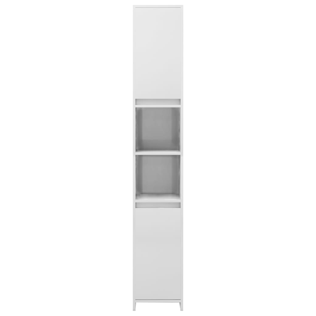 vidaXL Комплект мебели за баня от 3 части, бял гланц, ПДЧ