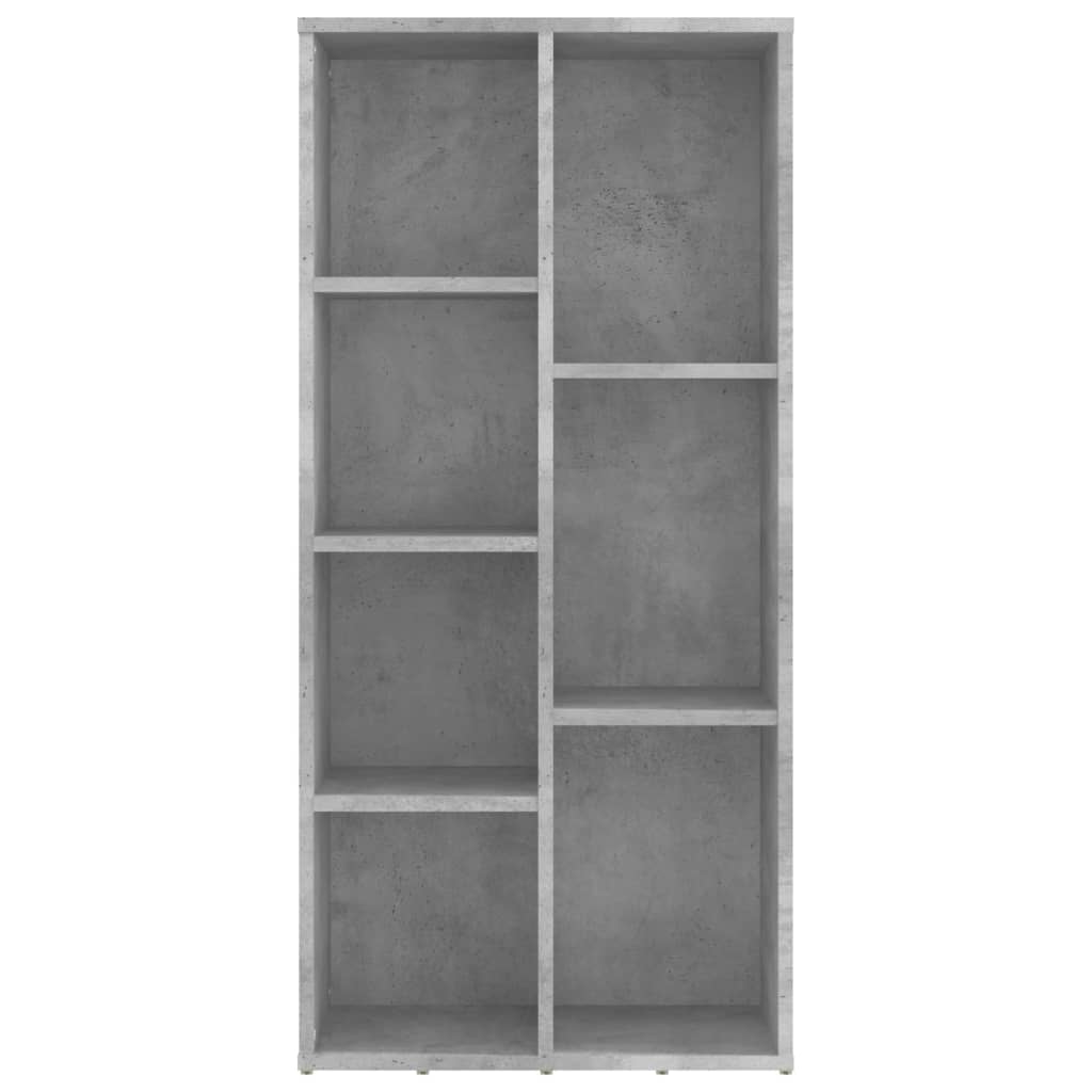 vidaXL Шкаф библиотека, бетонно сив, 50x25x106 см, ПДЧ