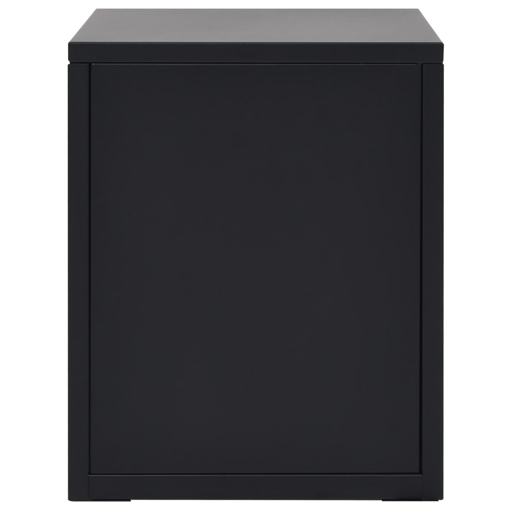 vidaXL Шкаф картотека с 5 чекмеджета, метален, 28x35x35 см, черен