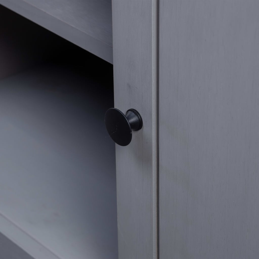 vidaXL ТВ шкаф, сив, 120x40x50 см, бор масив, Panama Range