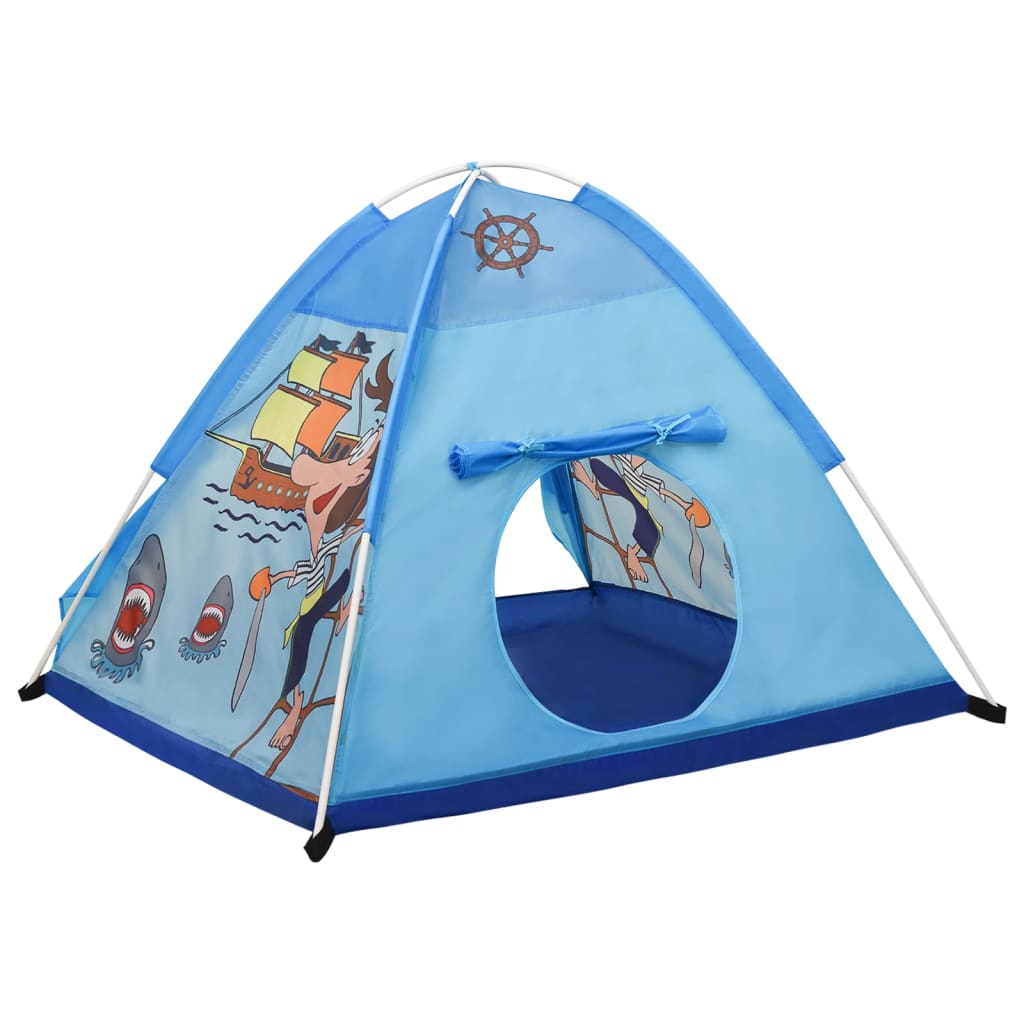 vidaXL Детска палатка за игра с 250 топки, синя, 120x120x90 см