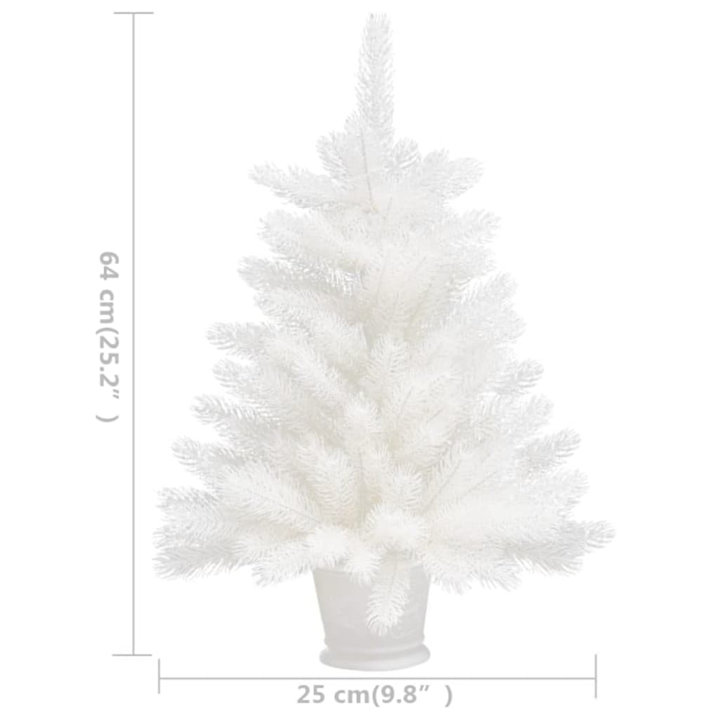 vidaXL Изкуствено коледно дърво, реалистични иглички, бяло, 65 см