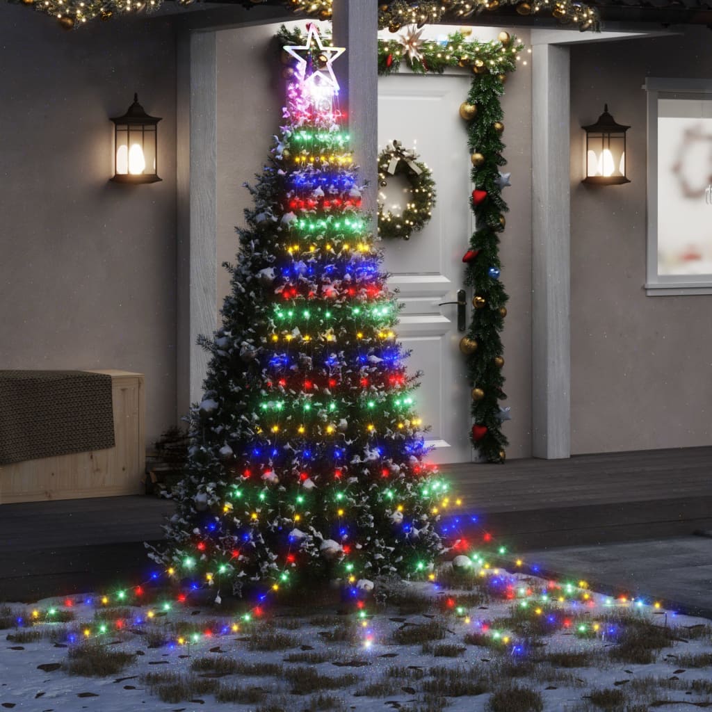 vidaXL Коледни лампички за елха 320 LED цветни 375 см