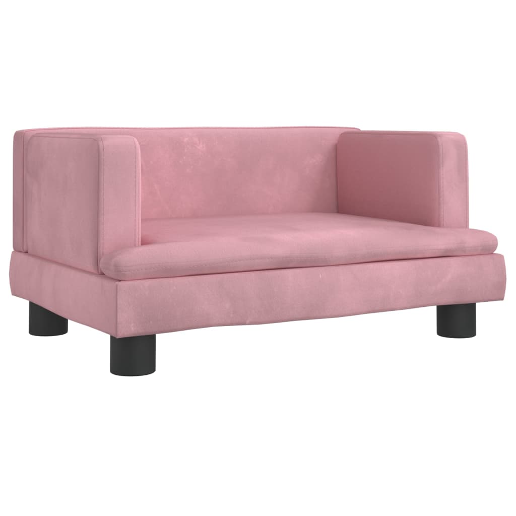 vidaXL Детски диван, розов, 60x40x30 см, кадифе