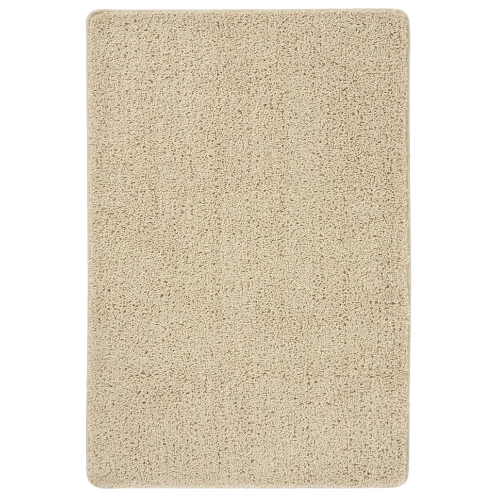 vidaXL Шаги килим, кремав, 140x200 см, противоплъзгащ