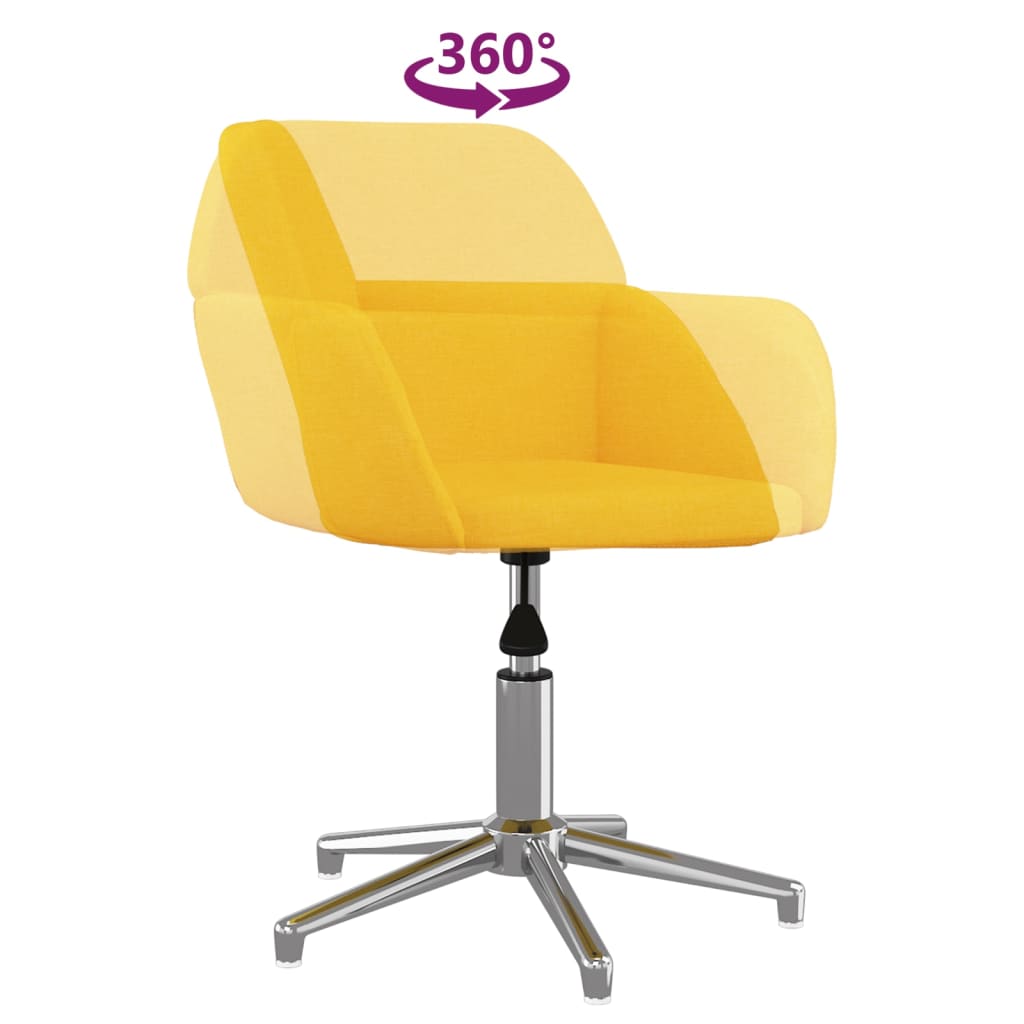 vidaXL Въртящ се офис стол, светложълт, текстил