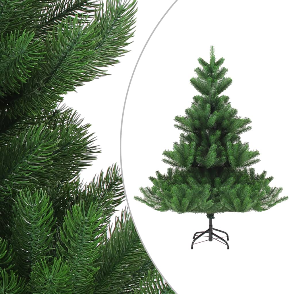 vidaXL Изкуствена осветена коледна елха тип кавказка, зелена, 180 см