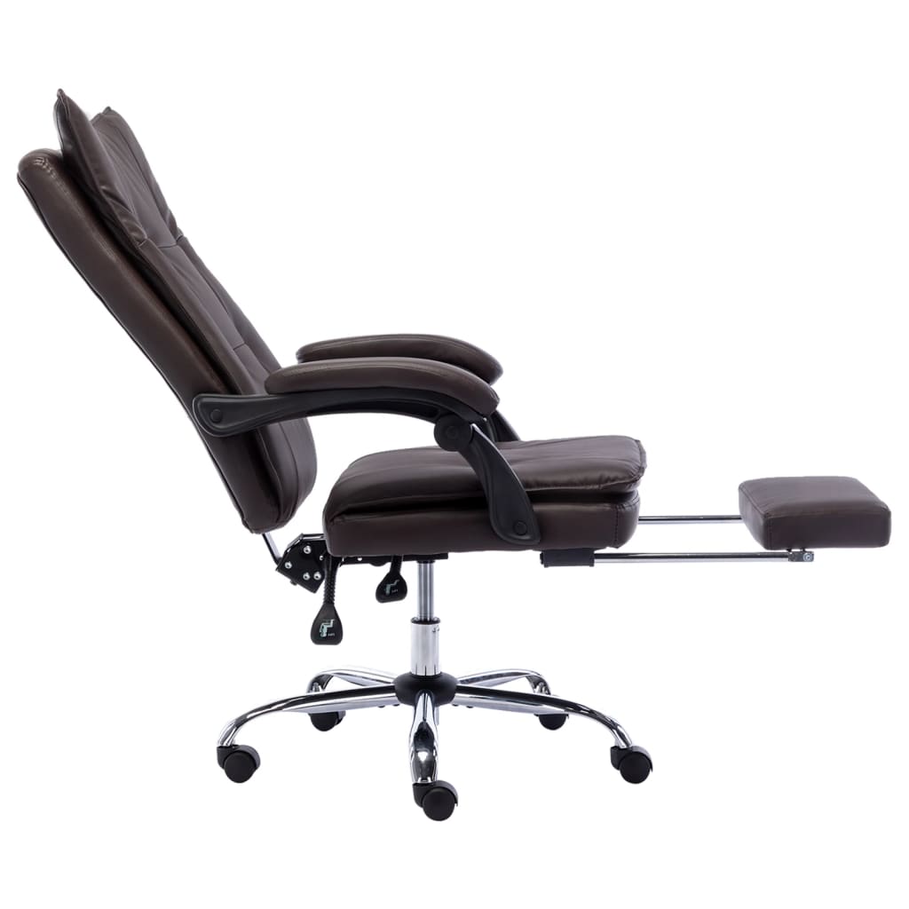 vidaXL Офис стол, кафяв, изкуствена кожа