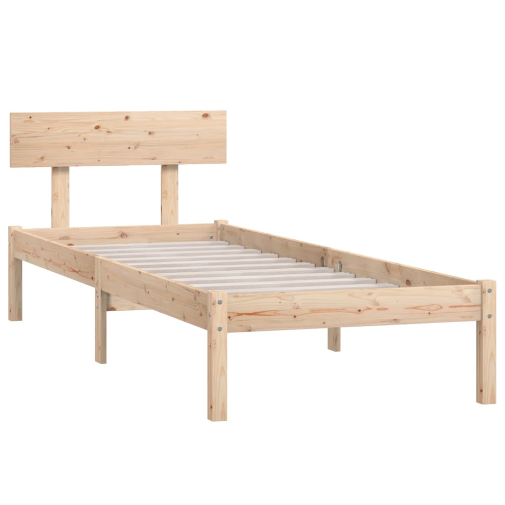 vidaXL Рамка за легло, борово дърво масив, 90х200 см