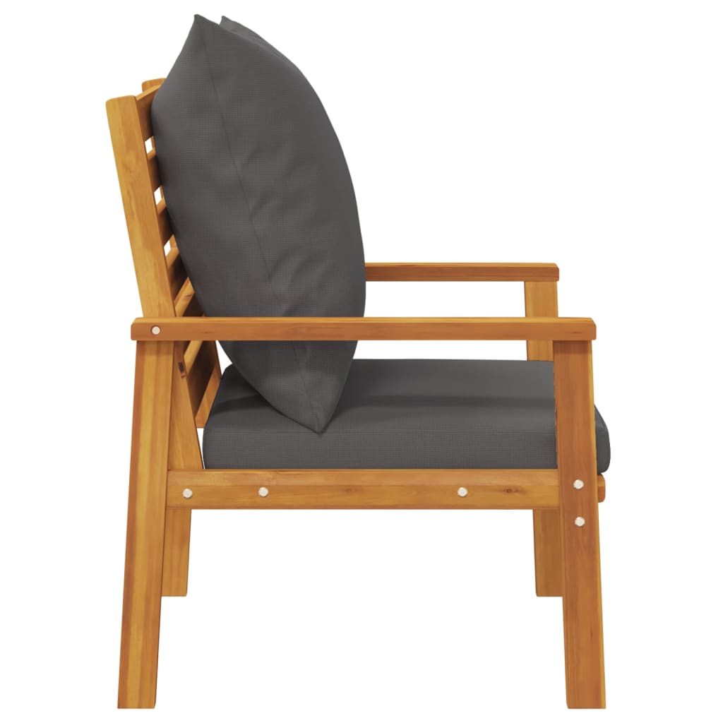 vidaXL Градински кресла 2 бр с възглавница масивно дърво акация