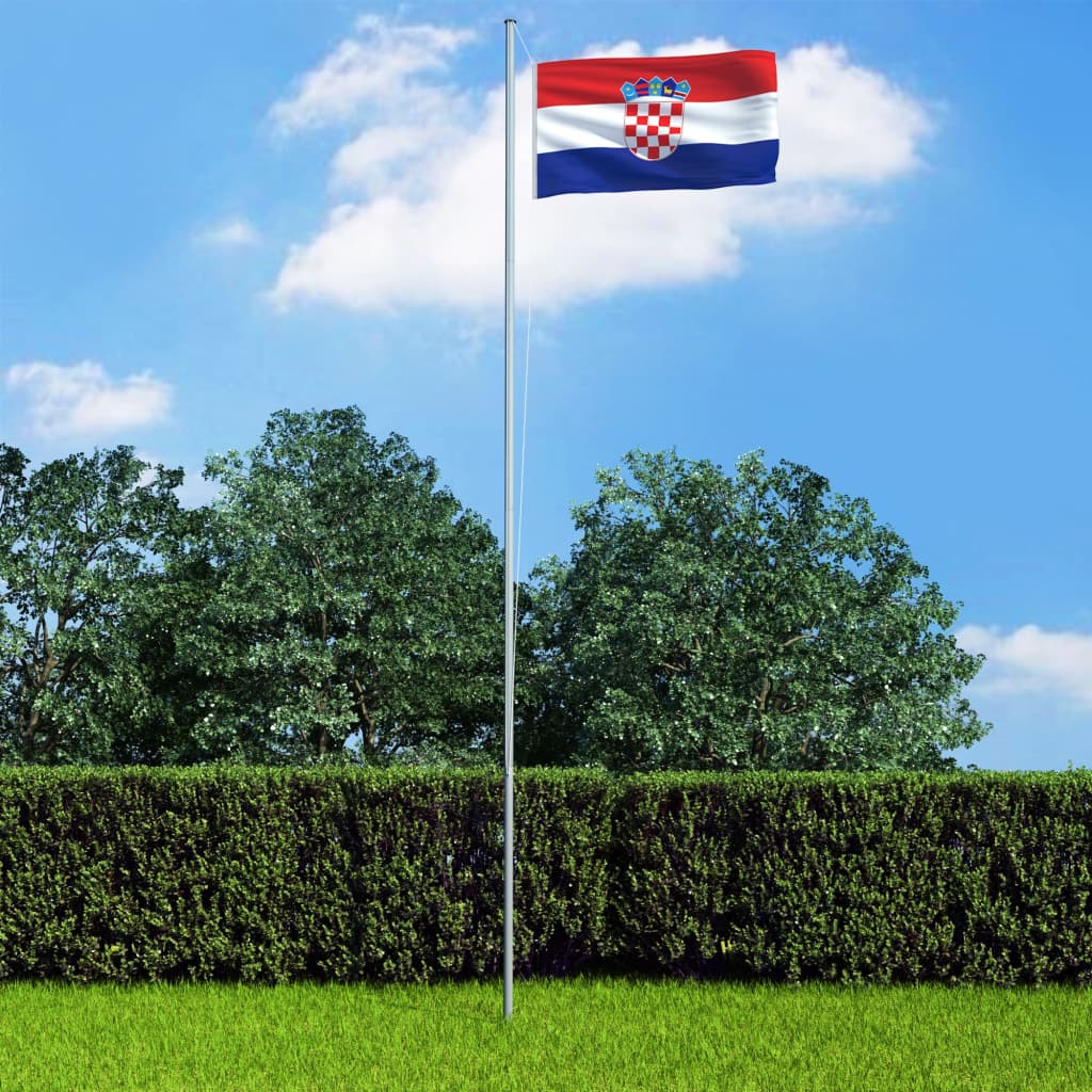 vidaXL Флаг на Хърватия и алуминиев флагщок, 6,2 м