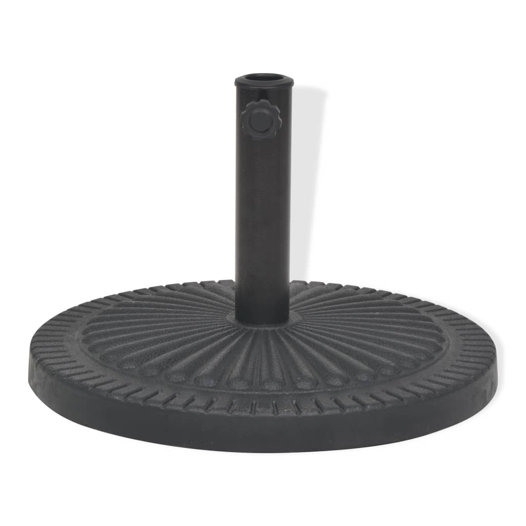 vidaXL Основа за чадър, кръгла, смола, черна, 14 кг