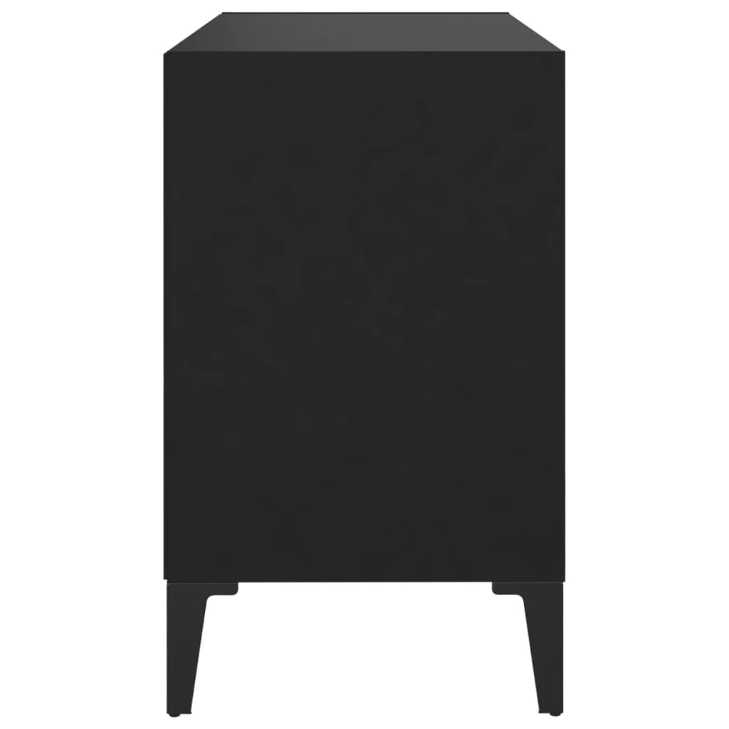 vidaXL ТВ шкаф с метални крака, черен, 69,5x30x50 см