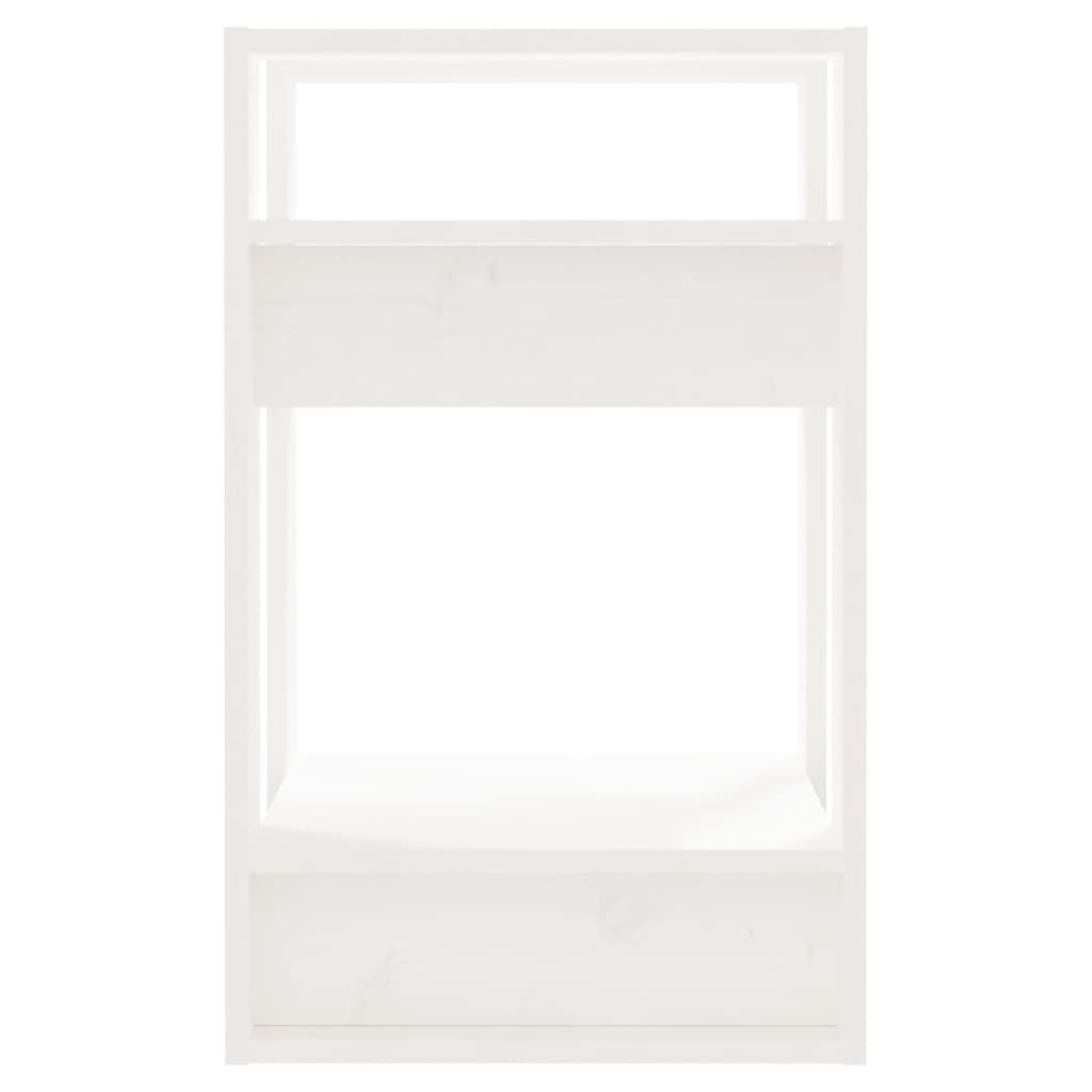 vidaXL Библиотека/разделител за стая, бяла, 41x35x57 см, бор масив