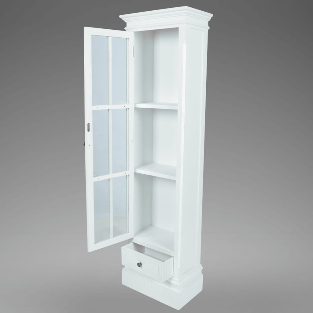 vidaXL Шикозен шкаф библиотека с 3 рафта, бял, дърво
