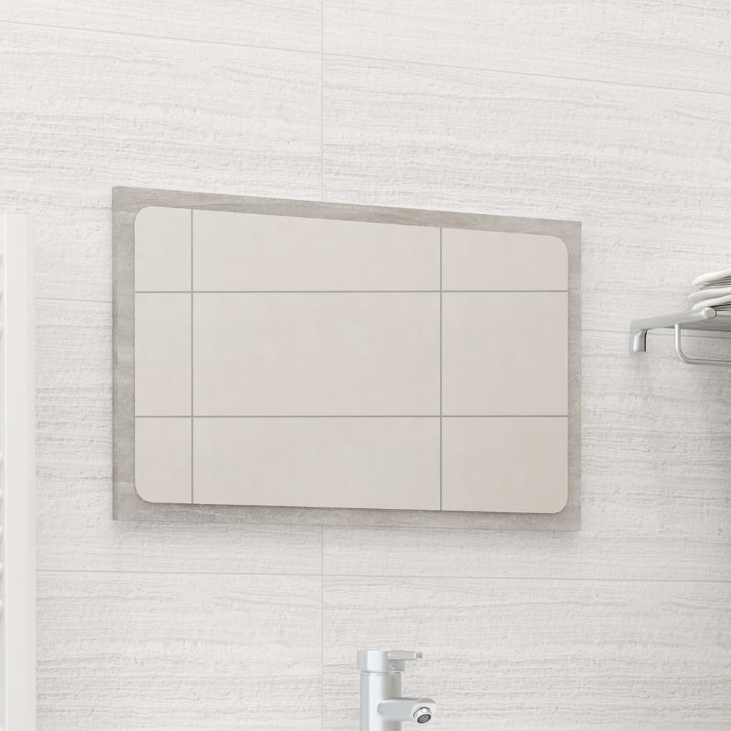 vidaXL Огледало за баня, бетонно сиво, 60x1,5x37 см, ПДЧ