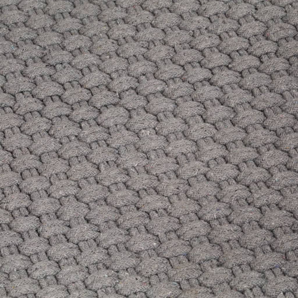 vidaXL Килим правоъгълен сив 80x160 см памук