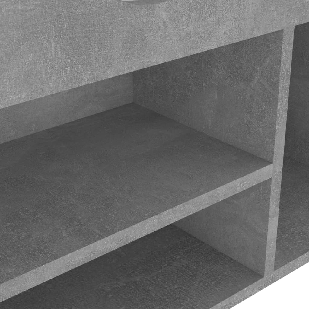 vidaXL Пейка за обувки с възглавница, бетонно сива, 104x30x49 см, ПДЧ