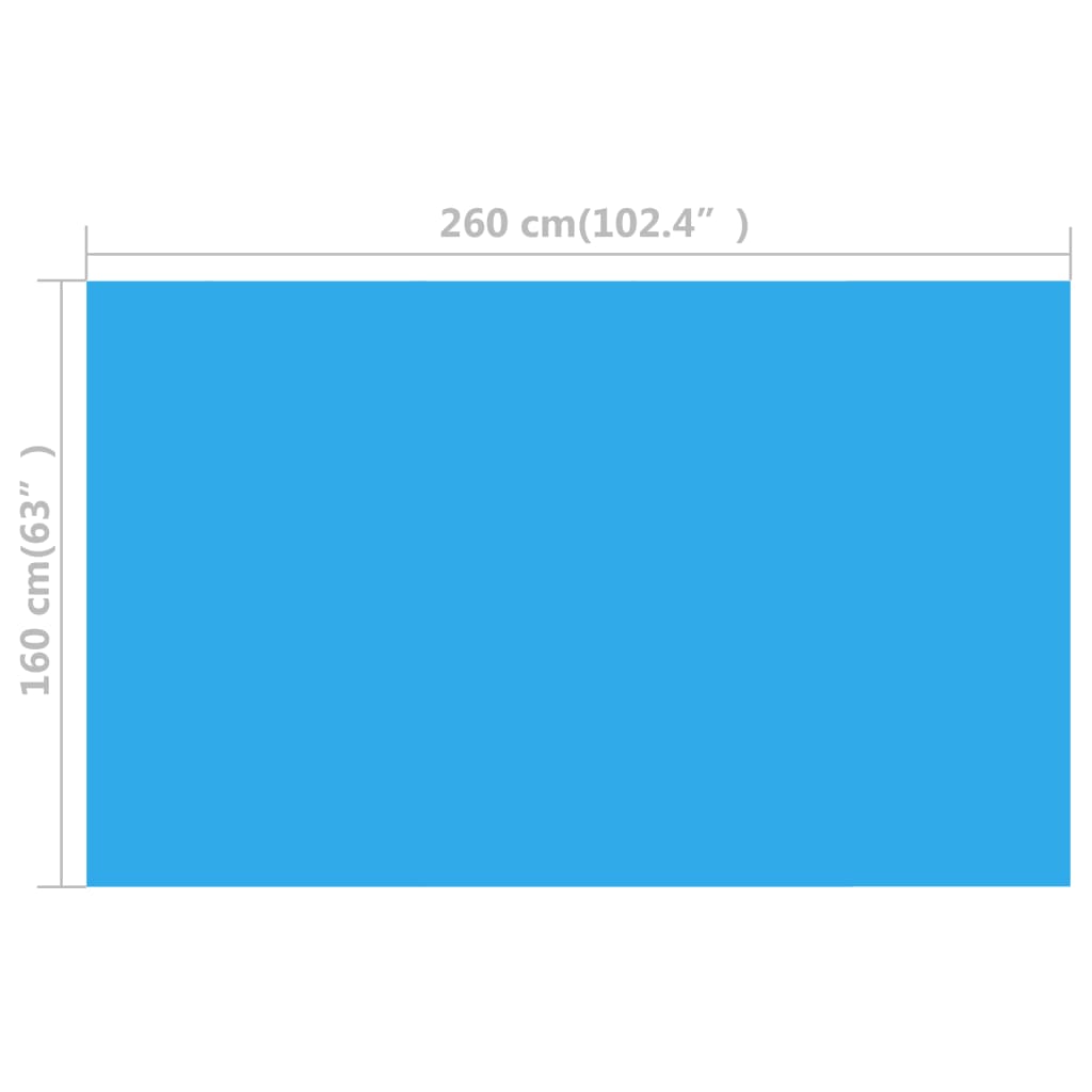vidaXL Правоъгълно покривало за басейн, 260 x 160 см, PE, синьо