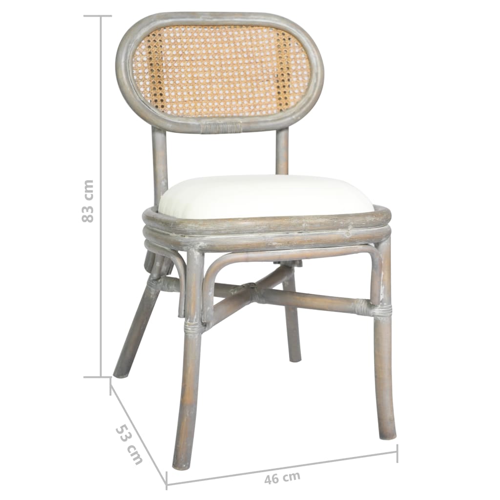 vidaXL Трапезни столове, 4 бр, сиви, тапицерия от лен