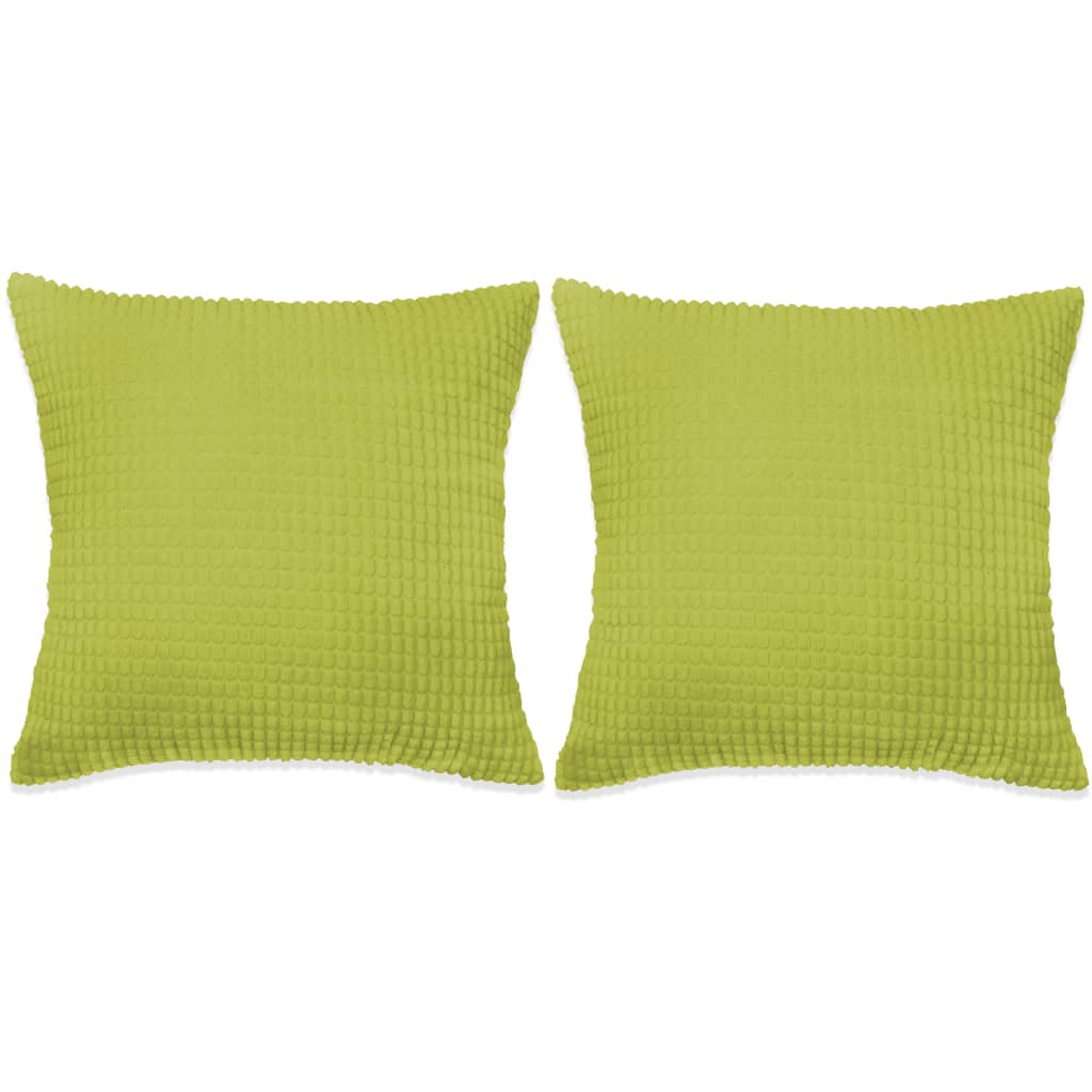 vidaXL Комплект възглавници, 2 бр, велур, 60x60 см, зелен
