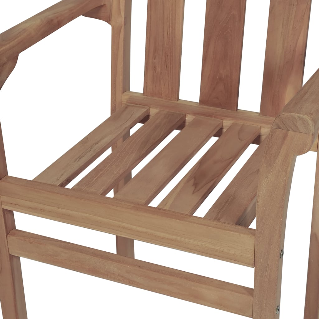 vidaXL Градински столове с възглавници на листа 2 бр тик масив