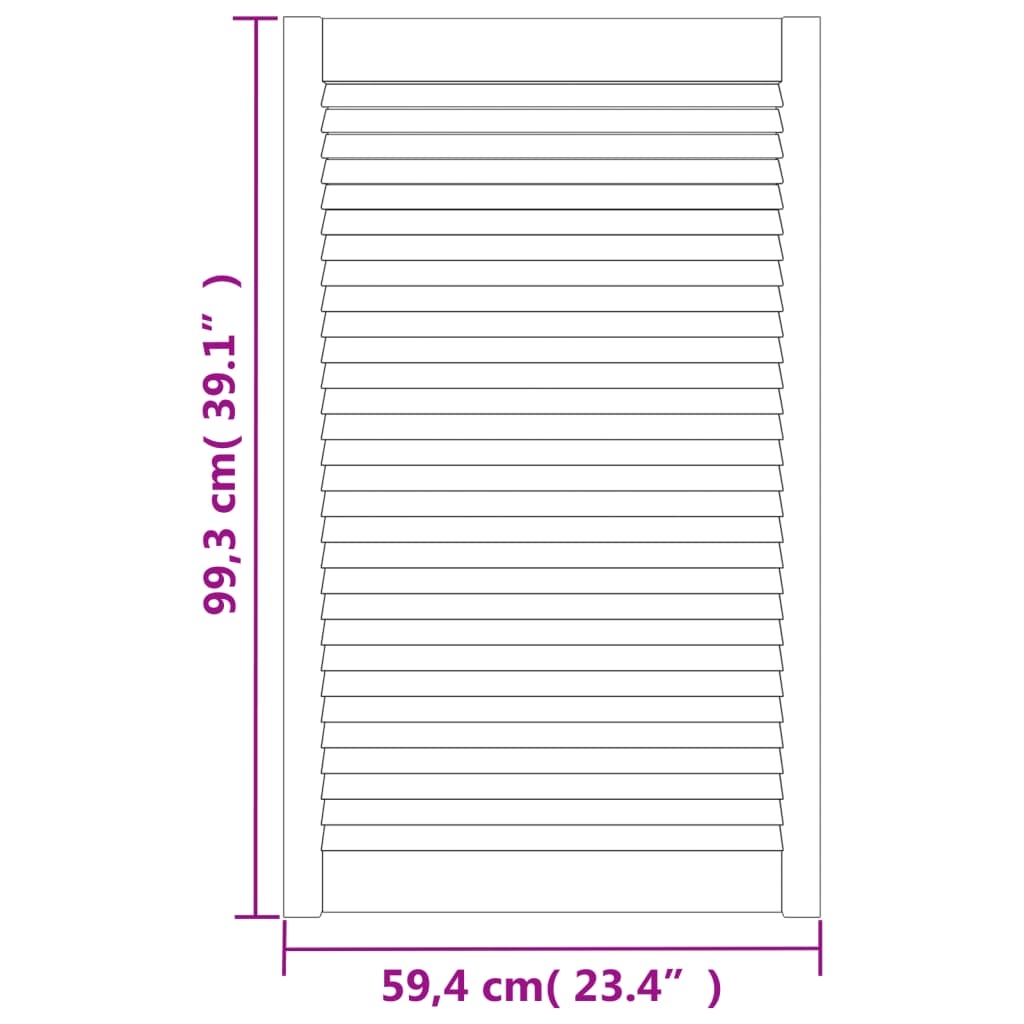 vidaXL Врата за шкаф с решетен дизайн, бяла, 99,3x59,4 см, бор масив