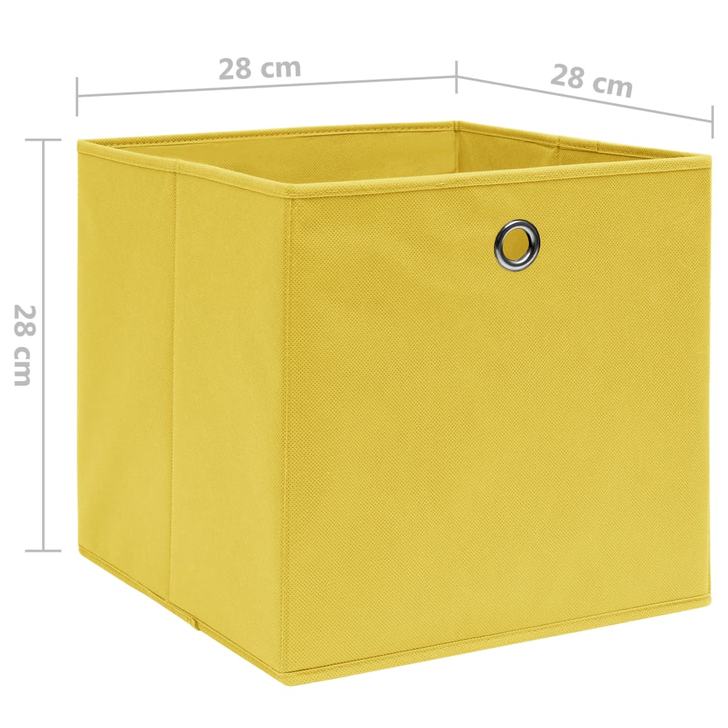 vidaXL Кутии за съхранение 10 бр нетъкан текстил 28x28x28 см жълти