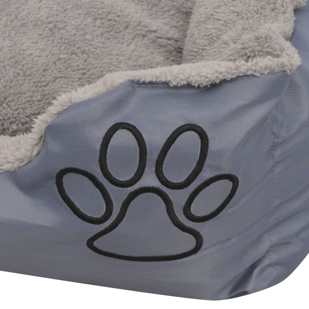 vidaXL Кучешко легло с подплатена възглавница, размер М, сиво
