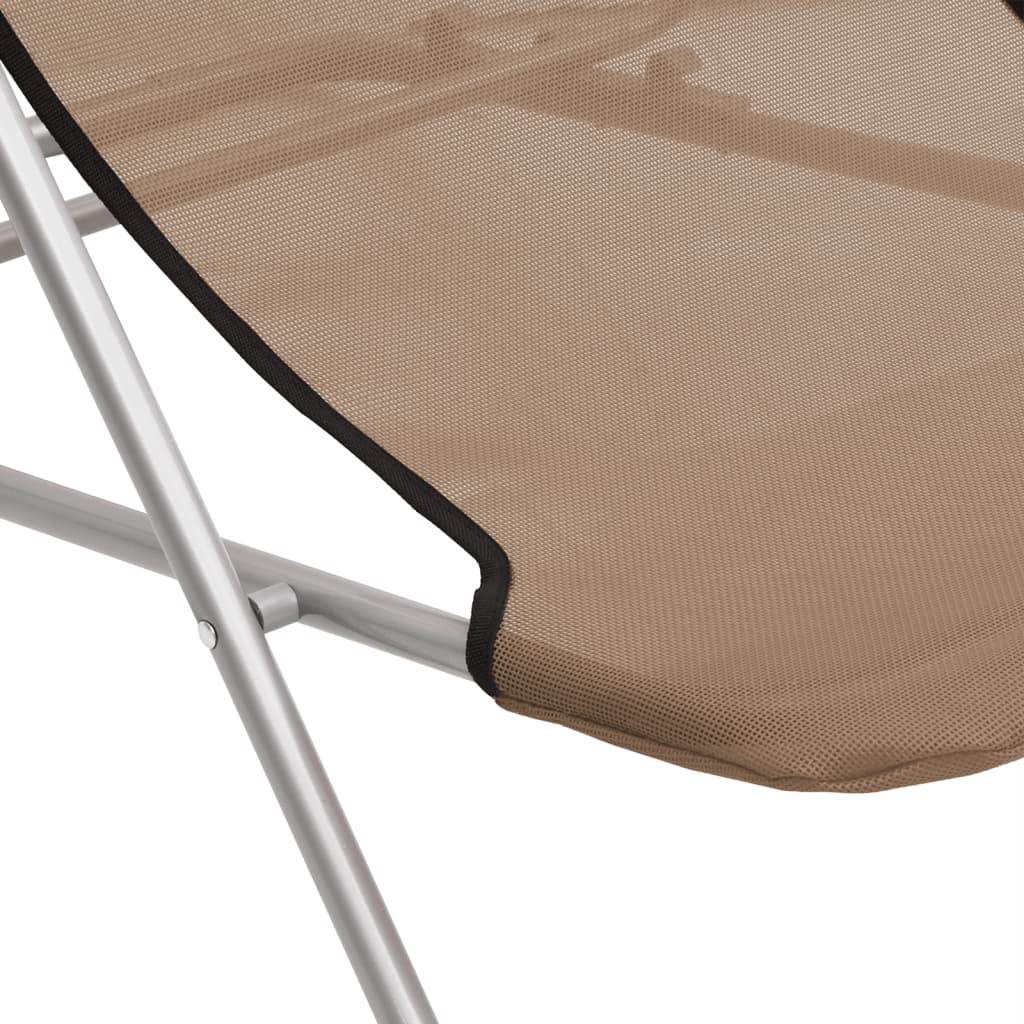 vidaXL Сгъваеми плажни столове 2 бр таупе текстилен и стомана