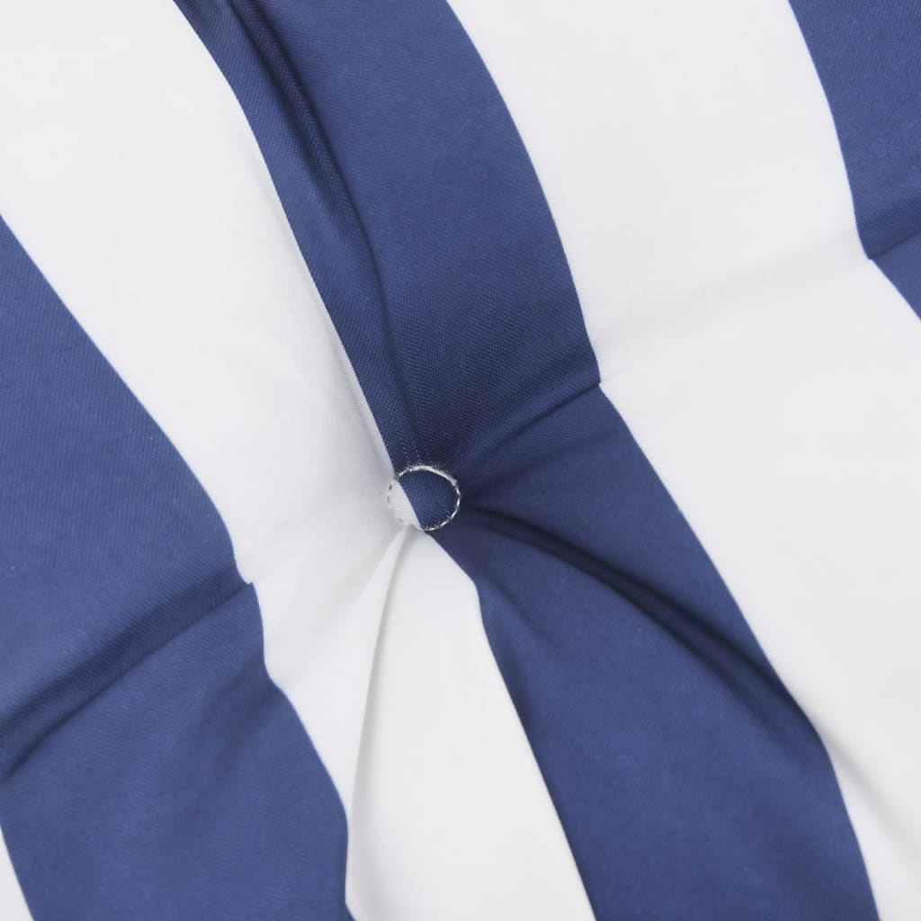 vidaXL Палетна възглавница синьо-бяло райе 50x50x12 см плат