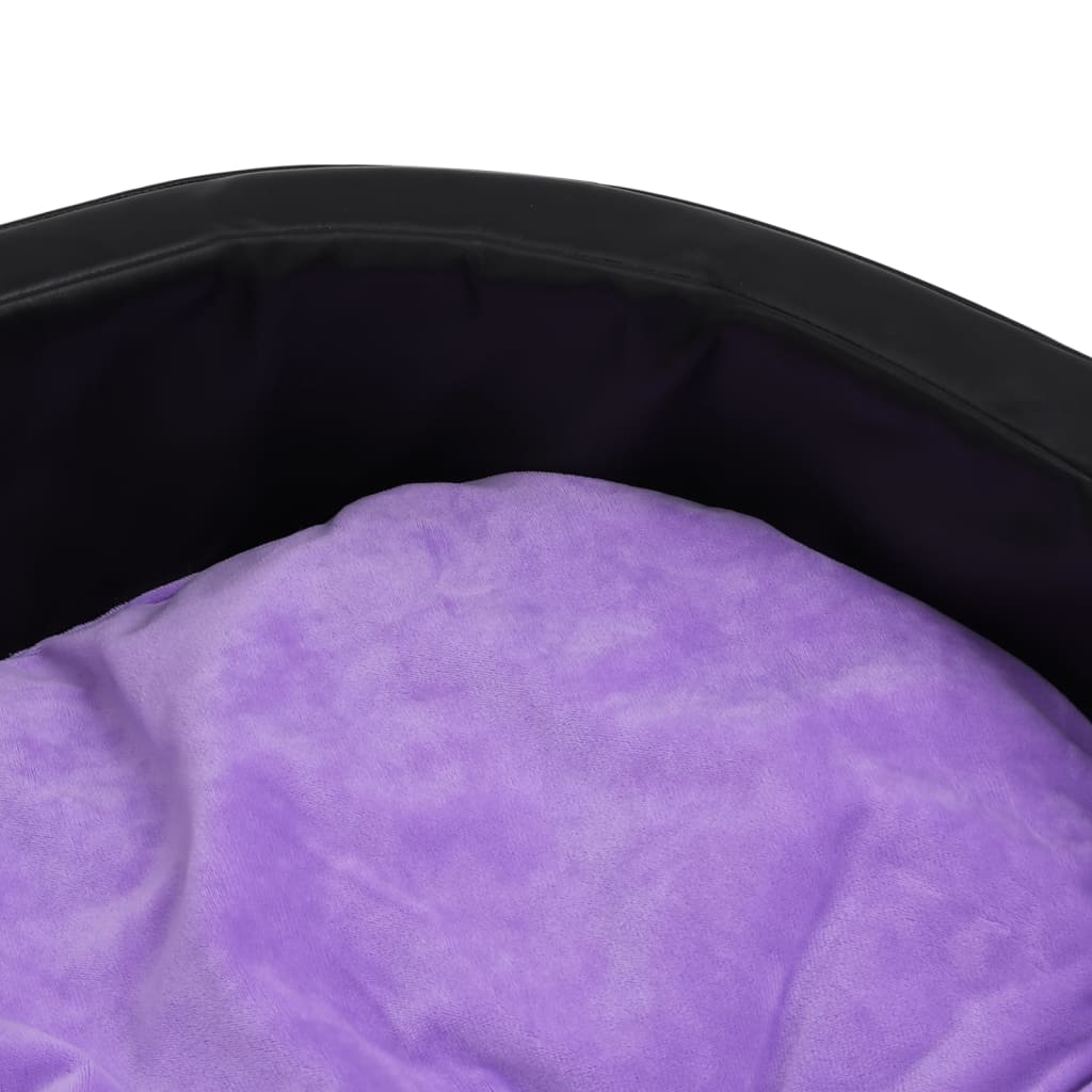 vidaXL Кучешко легло черно и лилаво 99x89x21 см плюш и изкуствена кожа