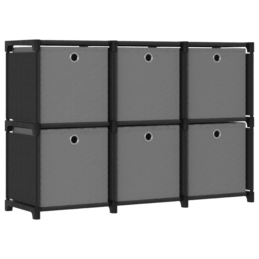 vidaXL Органайзер с 6 отделения с кутии, черен, 103x30x72,5 см, плат