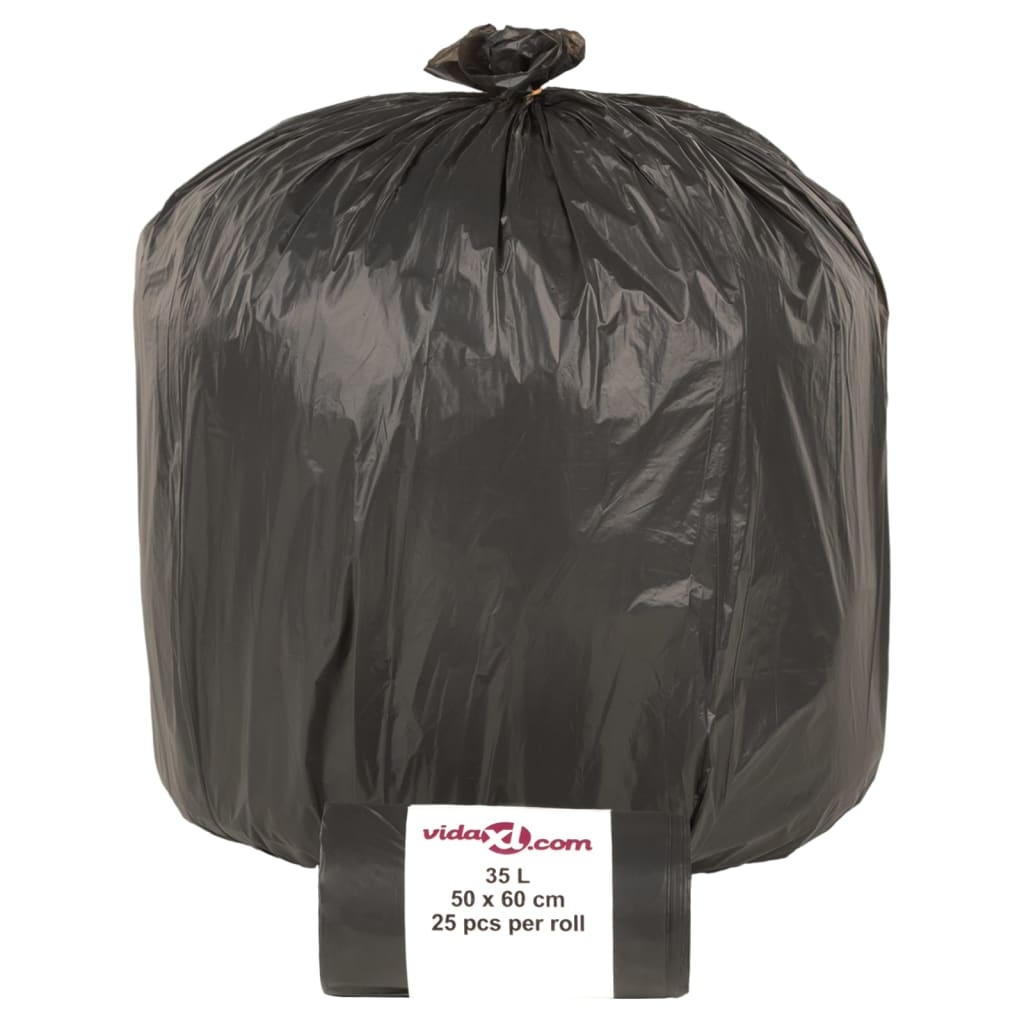 vidaXL Торбички за боклук 250 бр черни 35 л