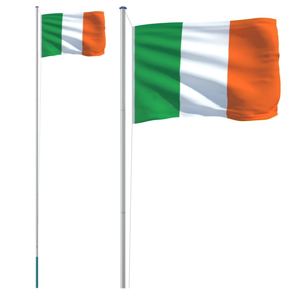 vidaXL Флаг на Ирландия и стълб 6,23 м алуминий