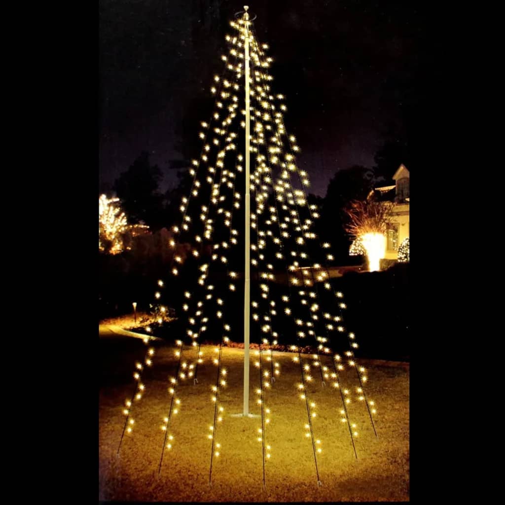 Ambiance Коледни лампички за флагщок със 192 LED, 208 см