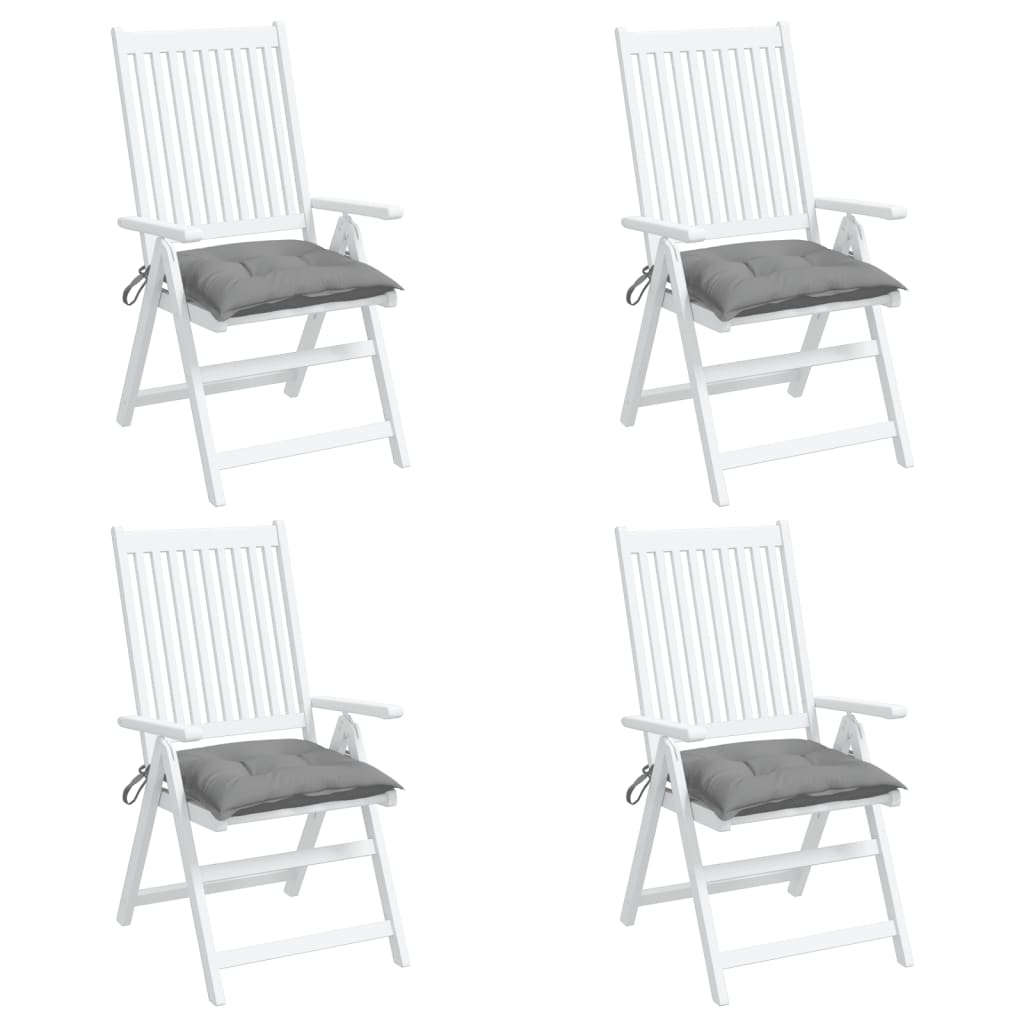 vidaXL Възглавници за столове 4 бр сиви 40x40x7 см Оксфорд плат