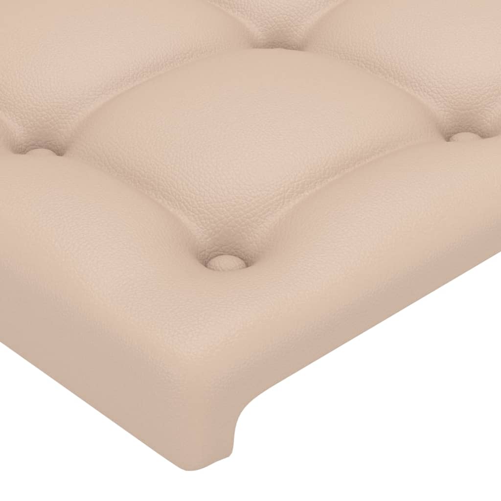 vidaXL Горна табла за легло, капучино,203x16x78/88 см, изкуствена кожа